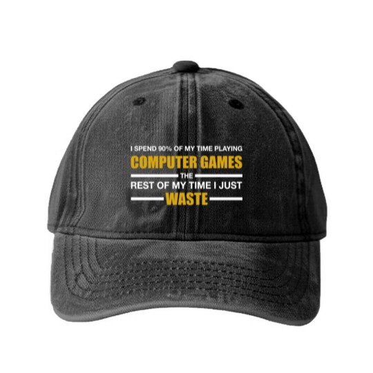 Discover Computer Gaming Washed Denim Baseball Caps