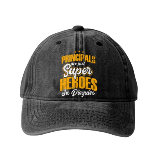 Discover Washed Denim Baseball Caps for principal as a gift - superhero Washed Denim Baseball Caps