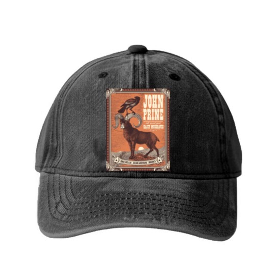 Discover John Prine Washed Denim Baseball Caps