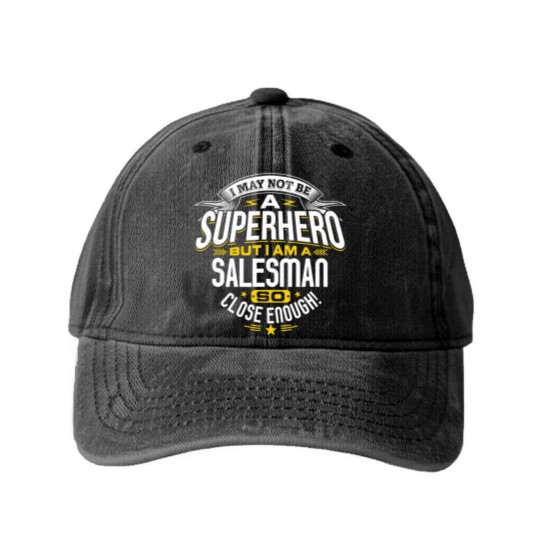Discover Salesman Idea Professional Superhero Salesmen Washed Denim Baseball Caps