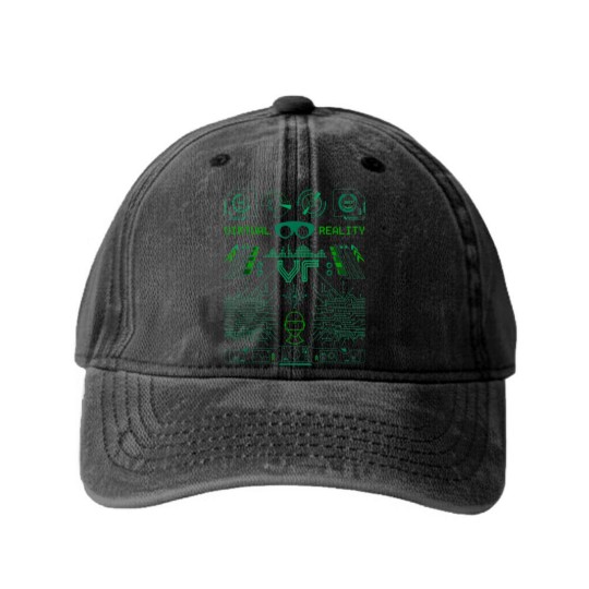 Discover Virtual Reality VR Retro Gamers Washed Denim Baseball Caps