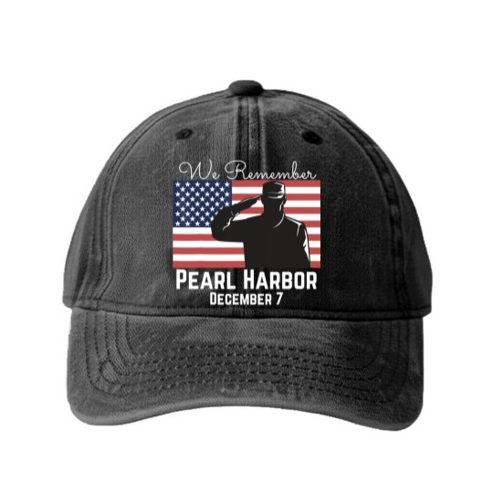 Discover We Remember Pearl Harbor Washed Denim Baseball Caps