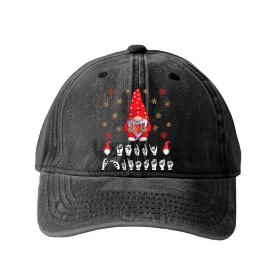 Discover Asl Merry Christmas American Sign Language Washed Denim Baseball Caps