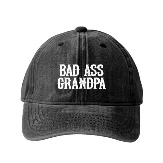 Discover Men's Washed Denim Baseball Caps Bad Ass Grandpa