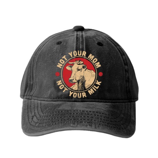 Discover Not Your Mom Not Your Milk Proud Vegan Washed Denim Baseball Caps