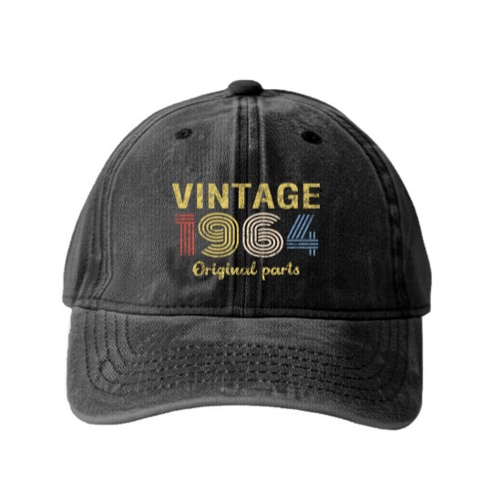 Discover 57th Birthday Washed Denim Baseball Caps for Men - Retro Birthday - 1964 Original Parts