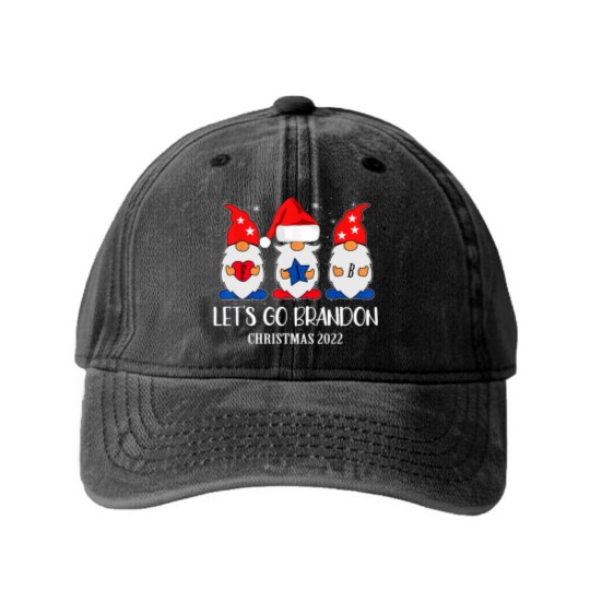 Discover Let's Go Brandon Conservative Merry Christmas 2022 Costume Washed Denim Baseball Caps