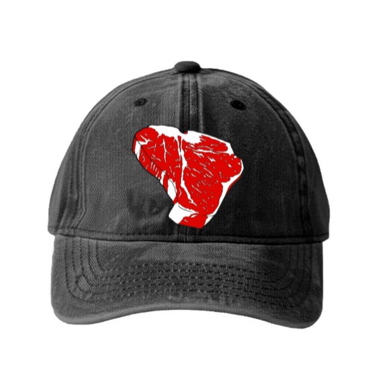 Discover T-Bone Steak Washed Denim Baseball Caps