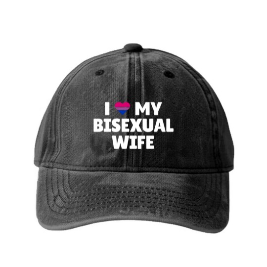 Discover Bisexual Pride - I Love My Bisexual Wife Washed Denim Baseball Caps