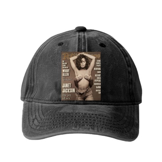 Discover Janet Jackson Washed Denim Baseball Caps