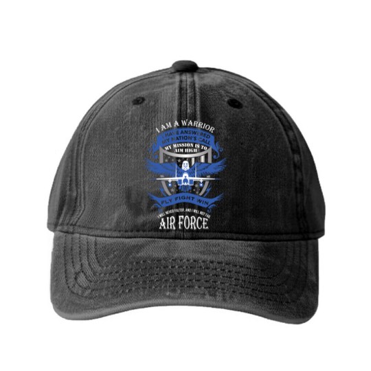Discover Air Force Washed Denim Baseball Caps