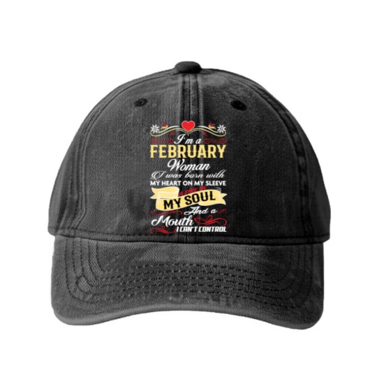 Discover FEBRUARY WOMAN Washed Denim Baseball Caps