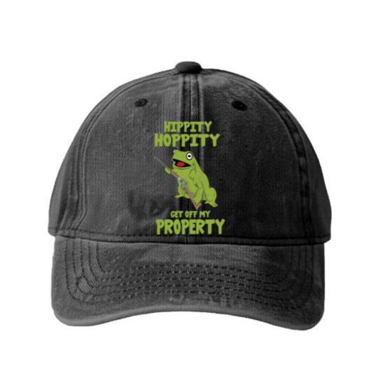 Discover hippity hoppity property get away from my property Washed Denim Baseball Caps