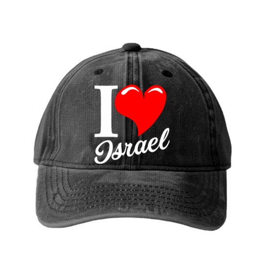 Discover I love Israel - Israel - Washed Denim Baseball Caps