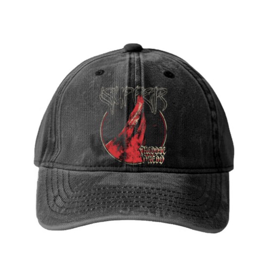 Discover freddie dredd merch Washed Denim Baseball Caps