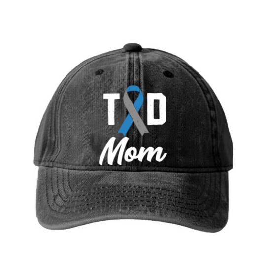 Discover T1D Mom Diabetes Insulin awareness month - Diabetes - Washed Denim Baseball Caps