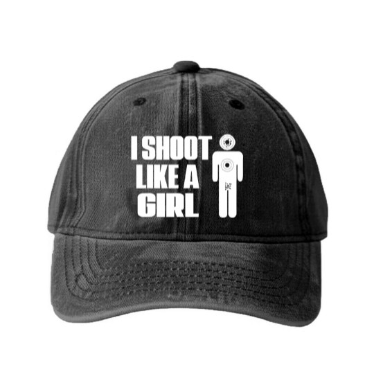 Discover I Shoot Like A Girl - Gun Shooting Funny Gift Washed Denim Baseball Caps