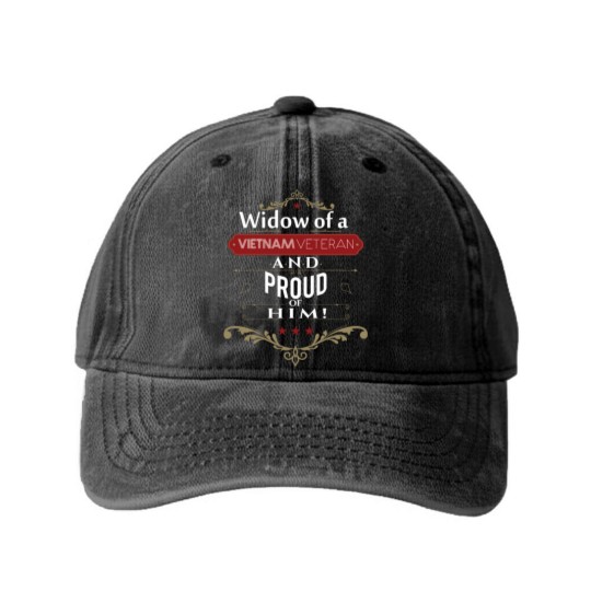Discover Widow of a vietnam veteran and proud of him Washed Denim Baseball Caps