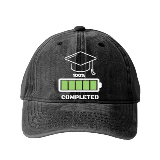 Discover Graduation 100% Completed Washed Denim Baseball Caps Washed Denim Baseball Caps