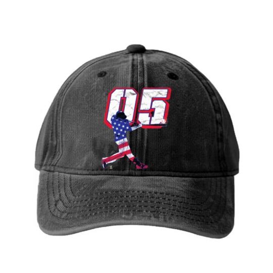 Discover Freddie Freeman Flag Silhouette Gameday Premium Washed Denim Baseball Caps