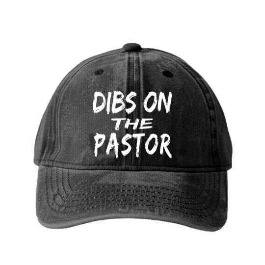 Discover Dibs On The Pastor print - Christ - Washed Denim Baseball Caps
