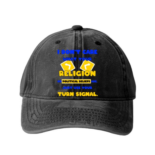 Discover Turn signal use road traffic idiots stupid Washed Denim Baseball Caps