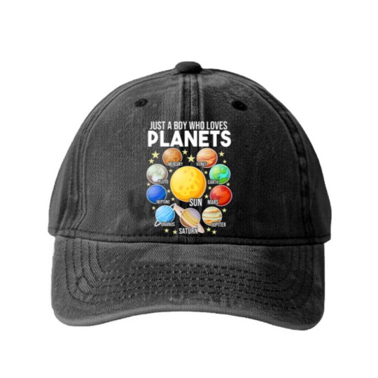 Discover solar system for kids | planet Washed Denim Baseball Caps