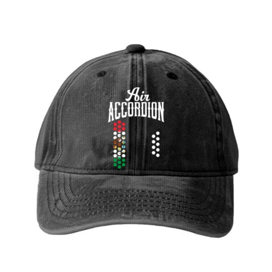 Discover Air Accordion Mexico Mexican Flag Washed Denim Baseball Caps