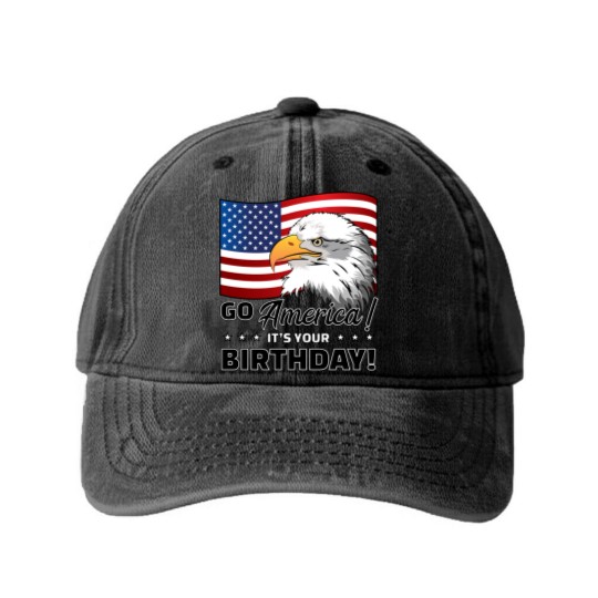 Discover 4th of July American Flag Eagle - 4th Of July - Washed Denim Baseball Caps