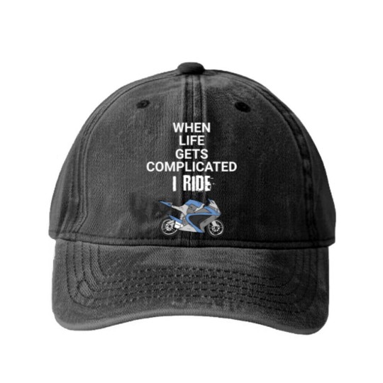Discover Motorcycle Biker quotes Washed Denim Baseball Caps