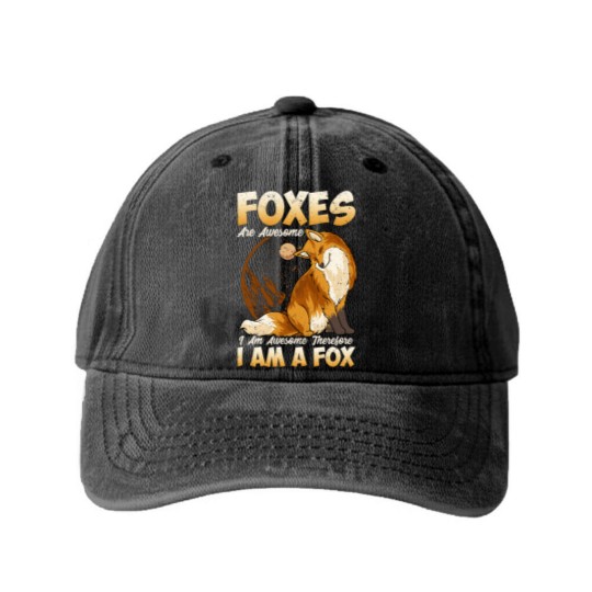 Discover Fox Washed Denim Baseball Caps Foxes Are Awesome Cute Fox Washed Denim Baseball Caps Kids Girls Boys Washed Denim Baseball Caps