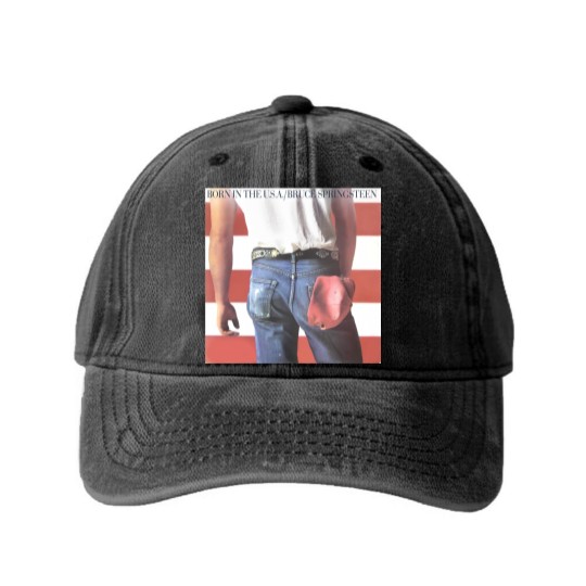 Discover Bruce Springsteen Born In The USA Rock Washed Denim Baseball Caps Washed Denim Baseball Caps