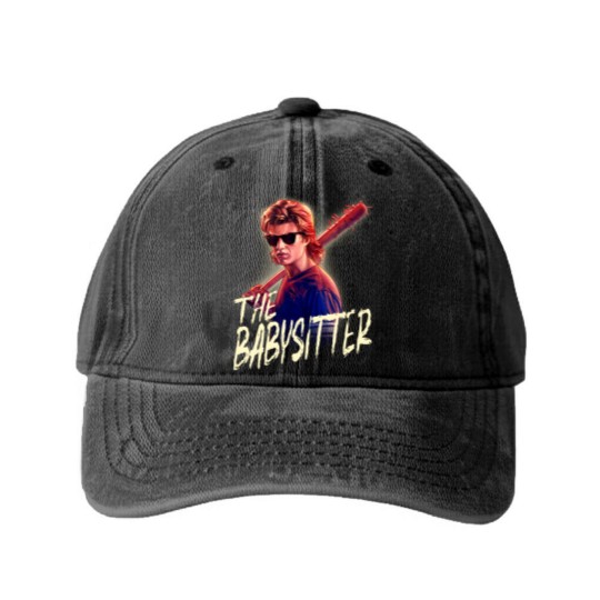 Discover Netflix Stranger Things Steve The Babysitter Portrait Washed Denim Baseball Caps