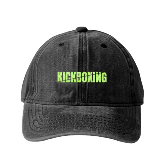 Discover Kickboxing Gift Logo Washed Denim Baseball Caps