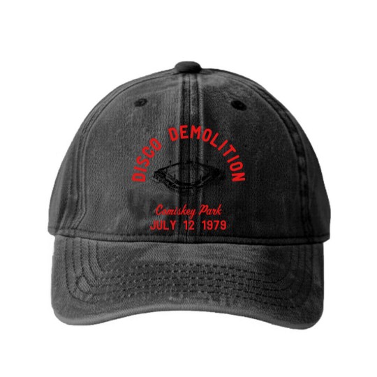 Discover Disco Demolition Vintage/Retro White Sox Washed Denim Baseball Caps