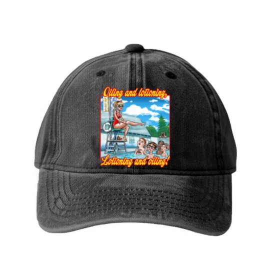 Discover Oiling and Lotioning - TEXT - The Sandlot - Washed Denim Baseball Caps