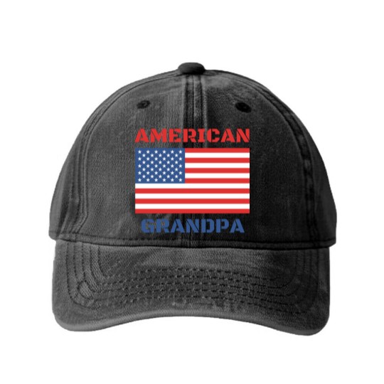 Discover American Grandpa Washed Denim Baseball Caps