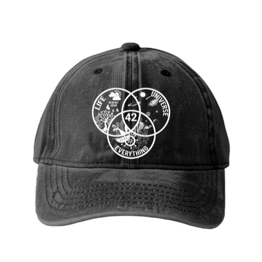 Discover 42 the answer to life the universe and everything Washed Denim Baseball Caps