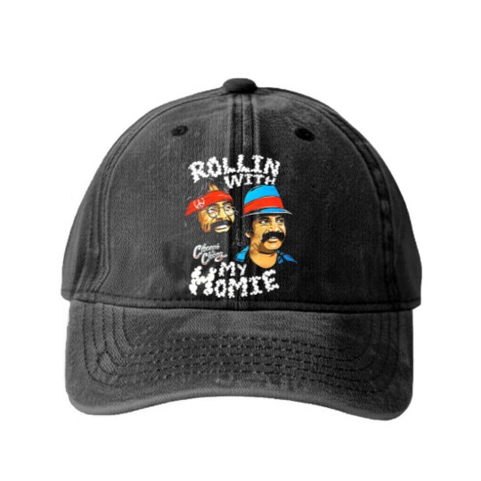 Discover Cheech & Chong Rollin With My Homie Washed Denim Baseball Caps