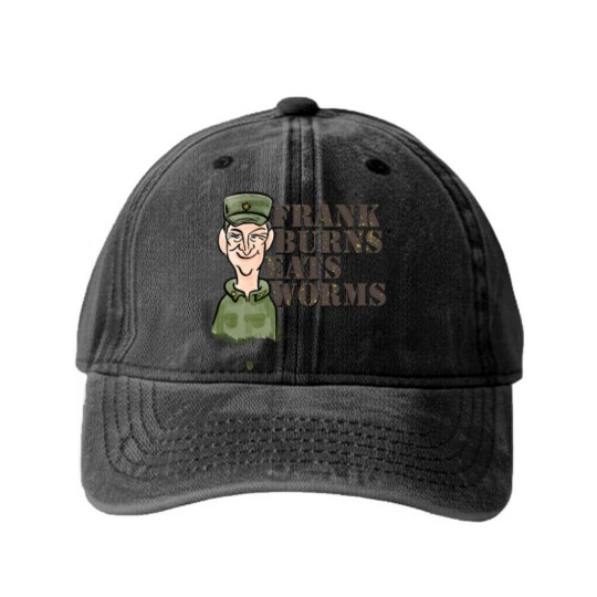 Discover Frank Burns Eats Worms - Mash - Washed Denim Baseball Caps