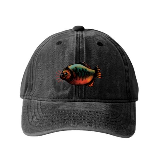 Discover Piranha - Piranha - Washed Denim Baseball Caps