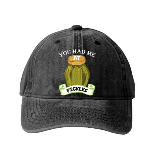Discover Pickles vegetarian Gift For Pickle Lovers Washed Denim Baseball Caps