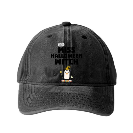 Discover Miss Halloween Witch Penguin gift Washed Denim Baseball Caps