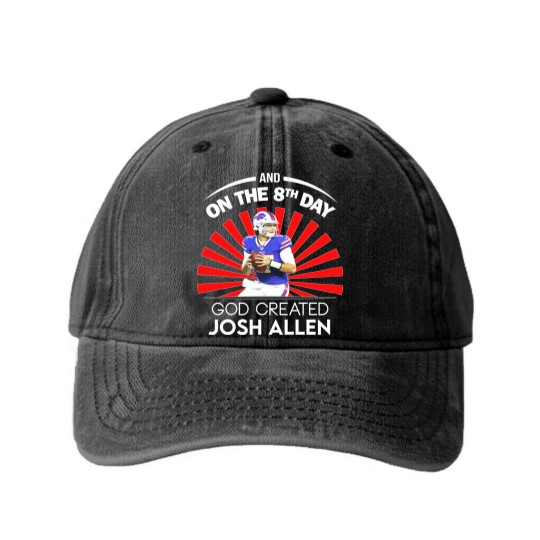 Discover Funny Josh Allen Washed Denim Baseball Caps