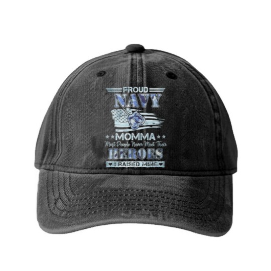 Discover back Proud navy momma most people never meet their Washed Denim Baseball Caps