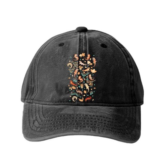Discover Autumn Geckos - Gecko - Washed Denim Baseball Caps