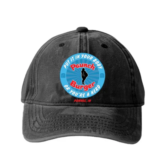 Discover Paunch Burger Washed Denim Baseball Caps