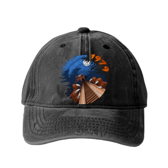 Discover NIGHT RIDES ONLY - Beast Roller Coaster at Kings Island - Kings Island - Washed Denim Baseball Caps