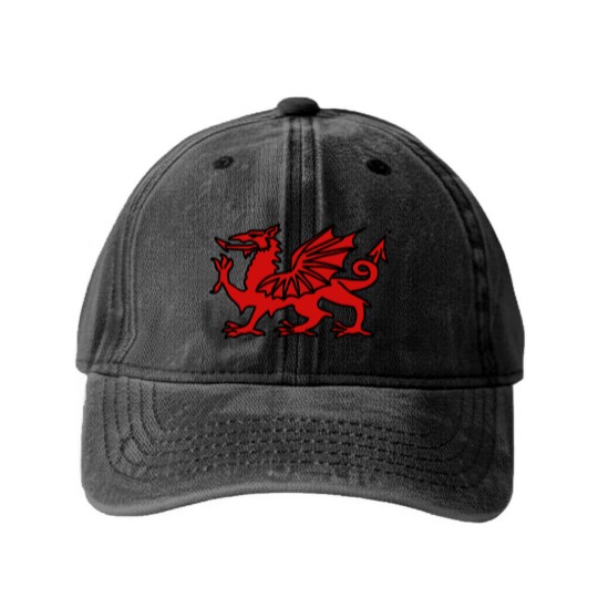 Discover Welsh Dragon Wales - Welsh Dragon - Washed Denim Baseball Caps
