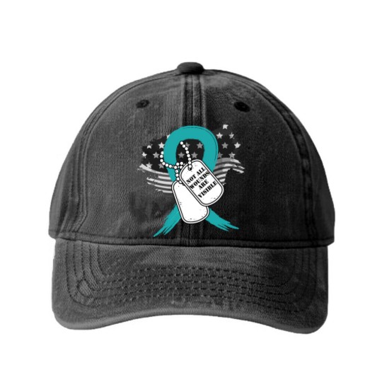 Discover Not all wounds are visible PTSD Awareness 22 Vete Washed Denim Baseball Caps